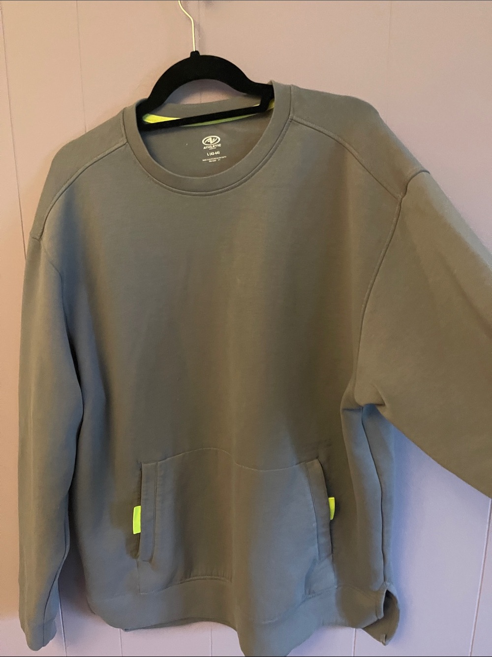 Athletic Works  dark grey Crewneck with Neon Accents large front pocket